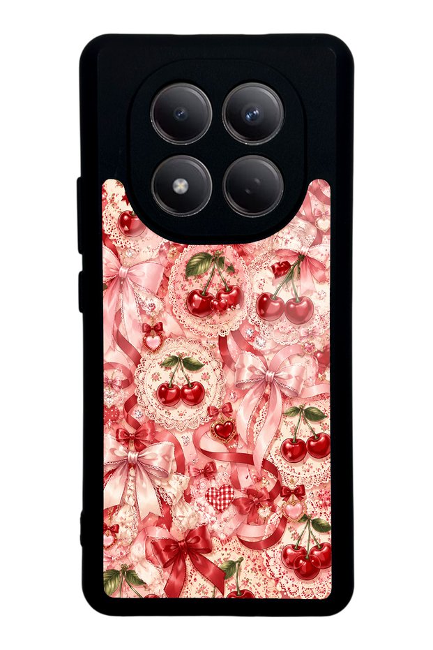 Xiaomi Redmi Note 15 5g Glossy Phone Case with Cherry Lace Fantasy Design