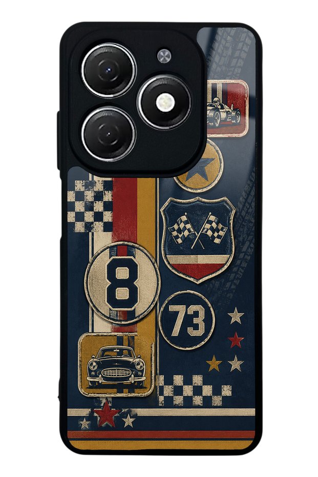 Tecno Spark 20 Old School Racing Design Glossy Phone Case