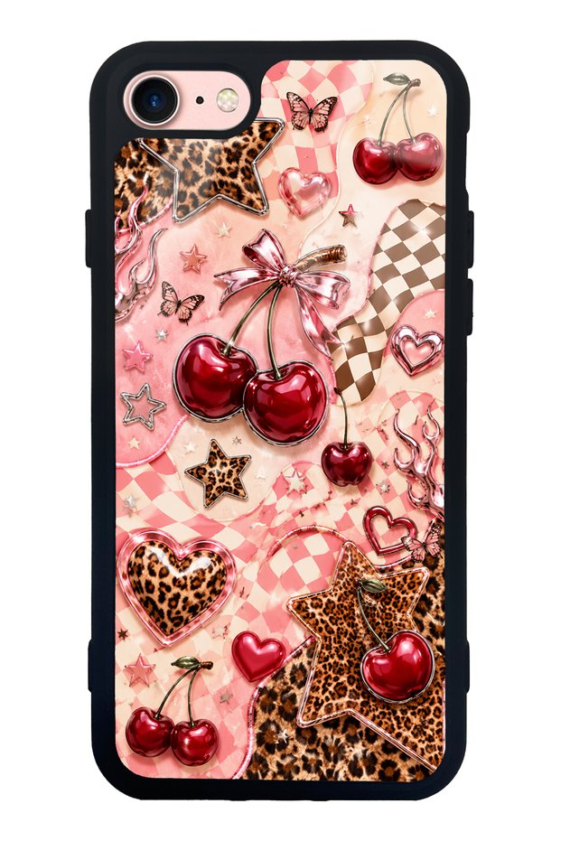 iPhone 7 Cherry Rebel Pop Design Glossy Phone Case