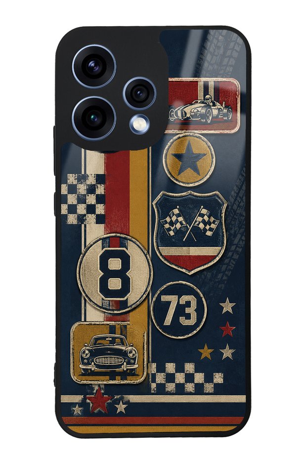 Oppo Reno 15 Old School Racing Design Glossy Phone Case