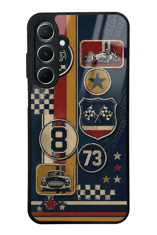 Samsung A55 Old School Racing Design Glossy Phone Case