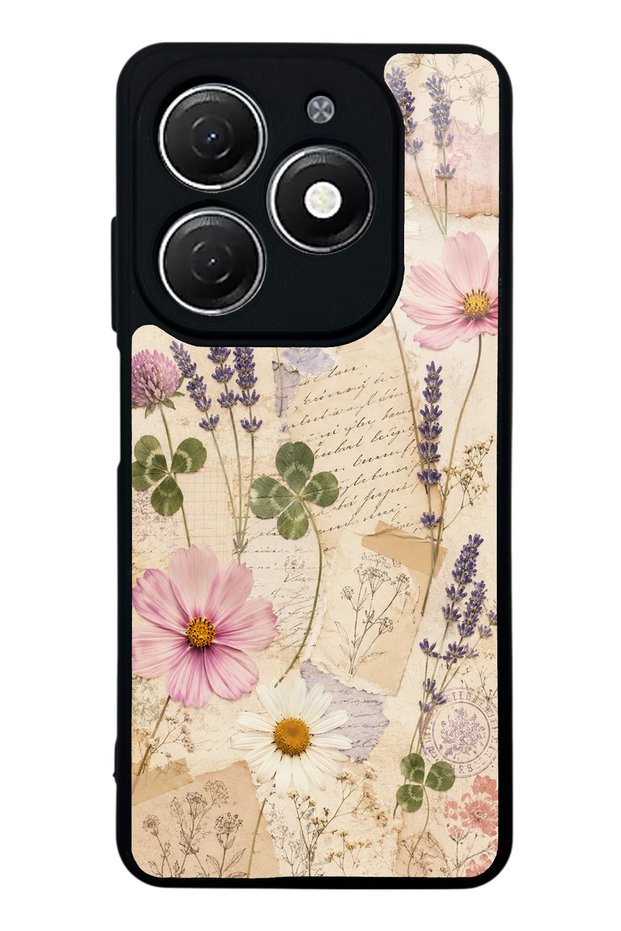 Tecno Spark 20 Wildflower Letters Design Glossy Phone Case