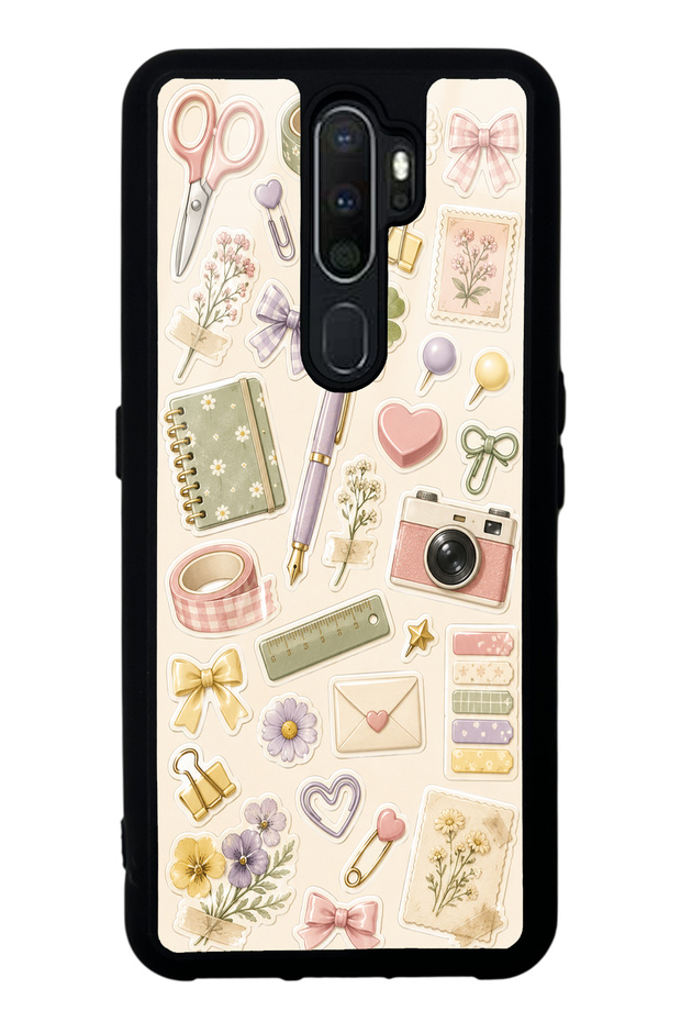 Oppo A5 2020 Glossy Phone Case with Floral Study Notes Design