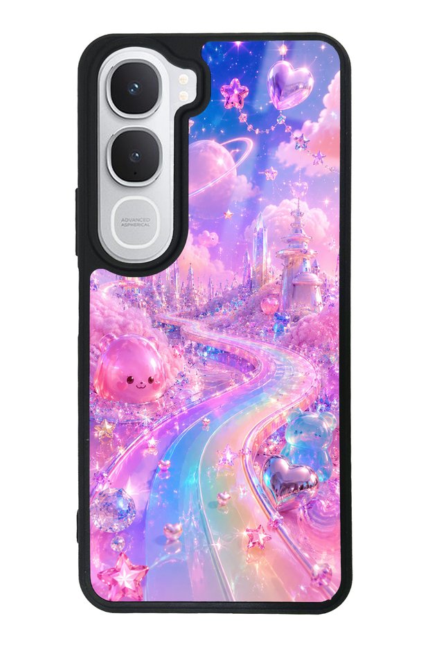 Vivo Y31 Crystal Heart City Design Glossy Phone Case