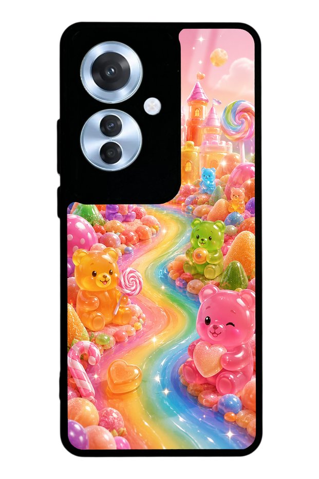 Oppo Reno 11F Jelly Bear Castle Design Glossy Phone Case