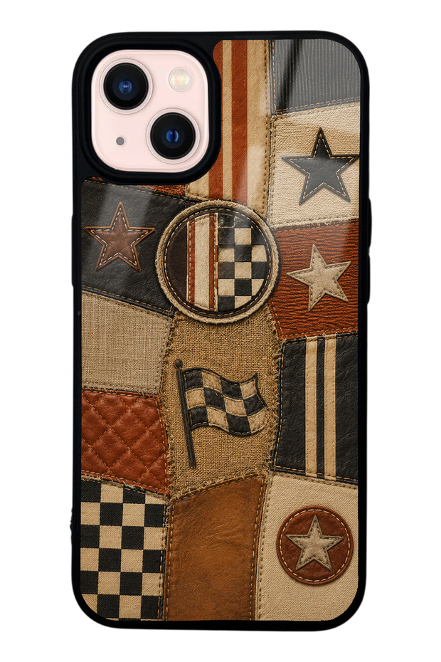iPhone 13 Racing Leather Club Design Glossy Phone Case