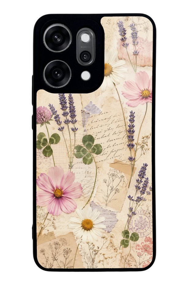 Oppo Reno 14 Pro Wildflower Letters Design Glossy Phone Case