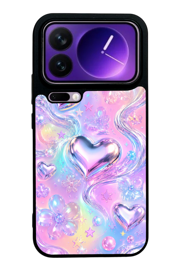 Xiaomi 17 Pro Iridescent Love Design Glossy Phone Case
