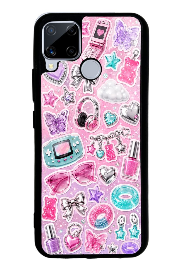 Realme C15 Y2K Sticker Dreams Design Glossy Phone Case