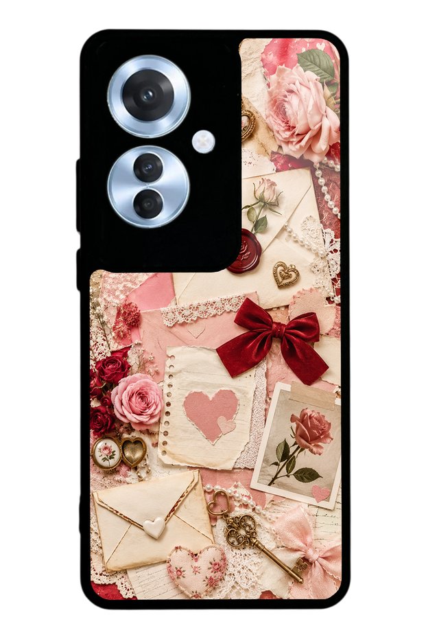 Oppo Reno 11F Love Letter Garden Design Glossy Phone Case