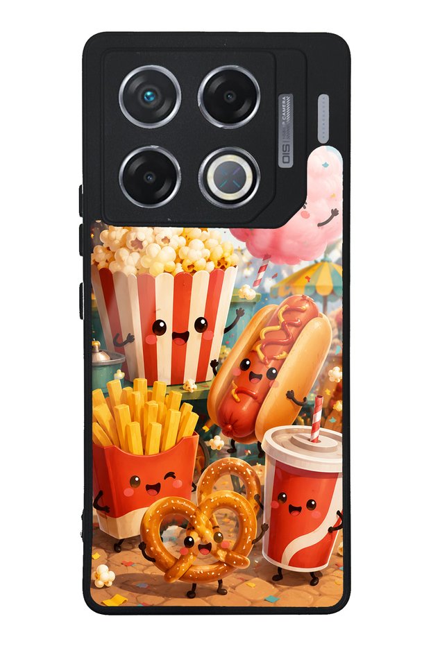 Infinix Gt 20 Pro Glossy Phone Case with Fun Food Party Design