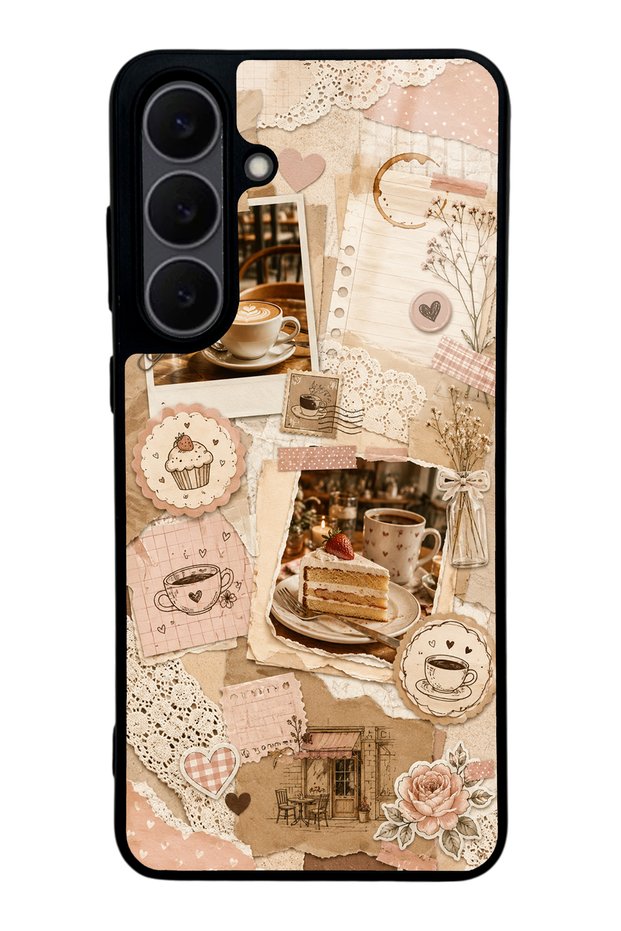 Samsung S25 Fe Café Love Letters Design Glossy Phone Case