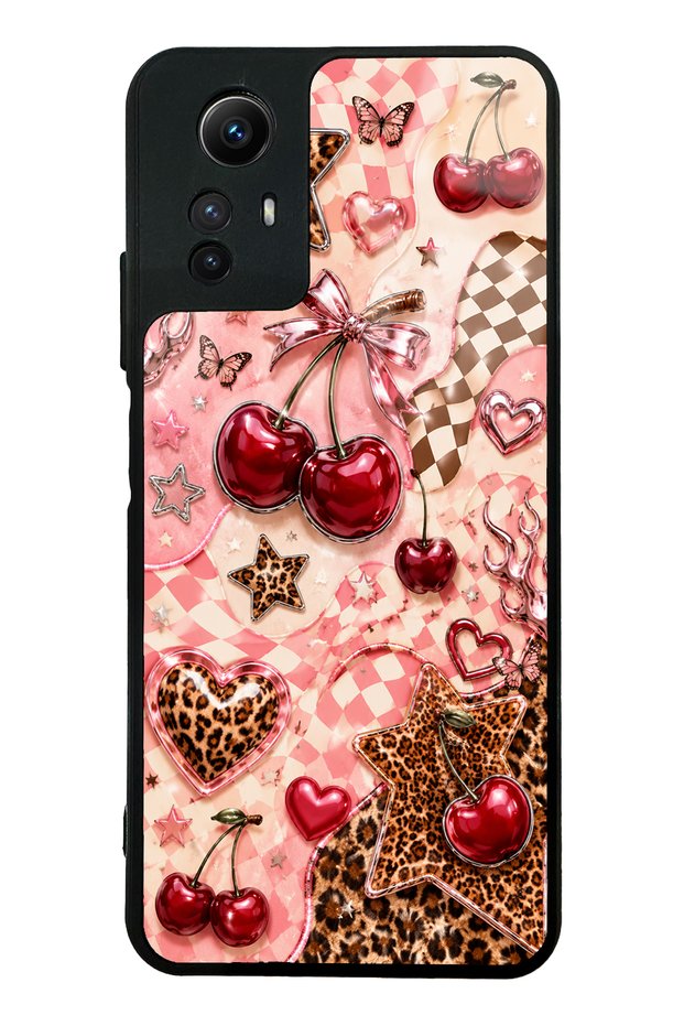 Xiaomi Redmi Note 12S Glossy Phone Case with Cherry Rebel Pop Design