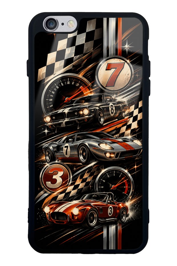 iPhone 6 Plus Glossy Phone Case with Retro Speed Icons Design