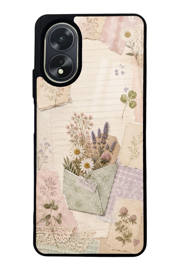 Oppo A38 Wildflower Diary Design Glossy Phone Case