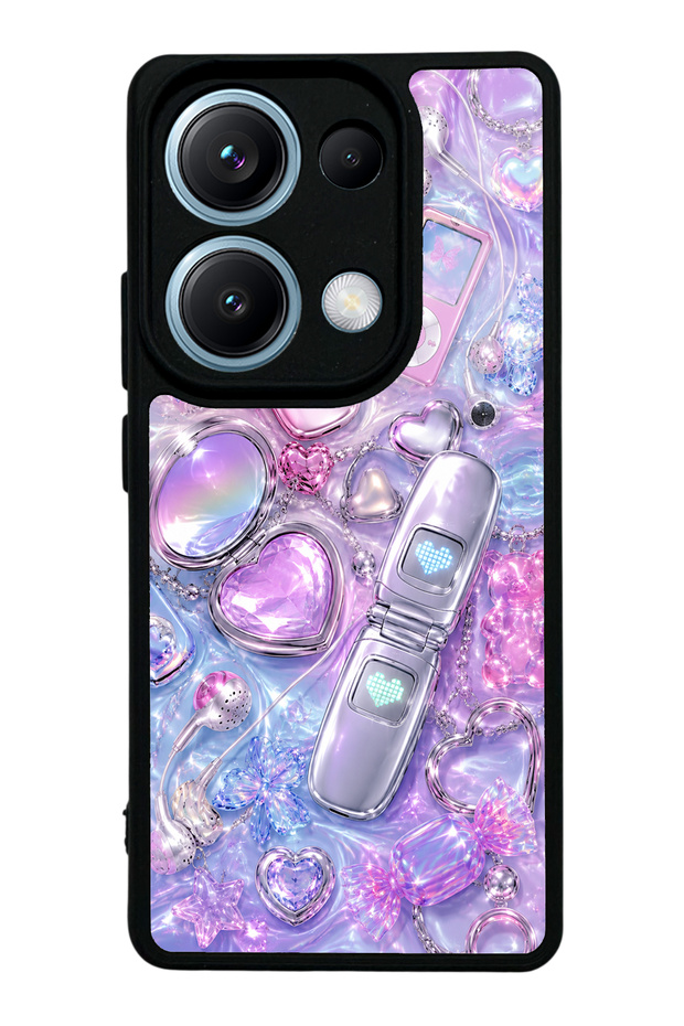 Xiaomi Redmi Note 14S Chrome Heart Y2K Design Glossy Phone Case