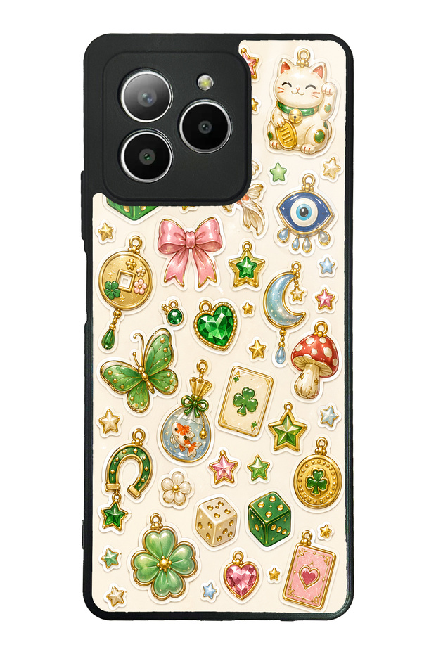 Omix X7 Glossy Phone Case with Lucky Star Charms Design
