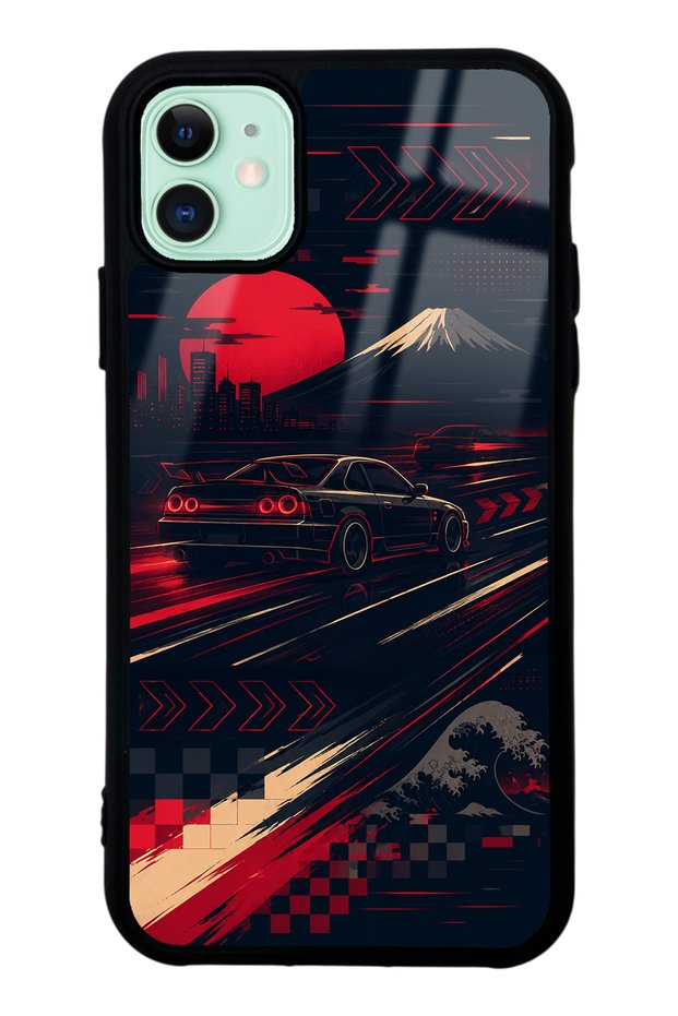 iPhone 11 Tokyo Night Racing Design Glossy Phone Case
