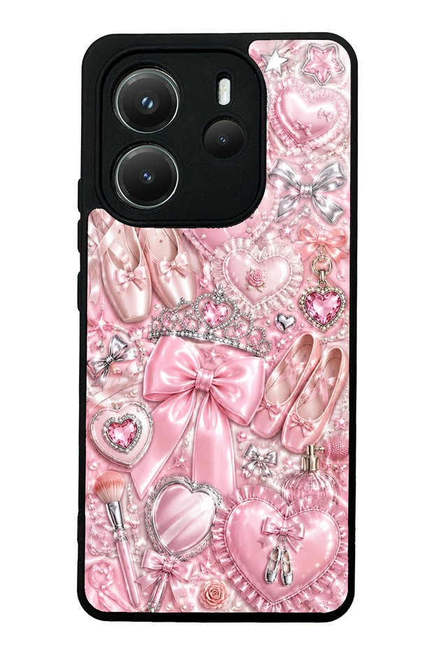 Xiaomi Redmi Note 14 4g Royal Pink Ballet Design Glossy Phone Case
