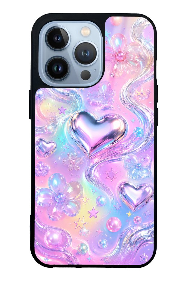 iPhone 13 Pro Iridescent Love Design Glossy Phone Case