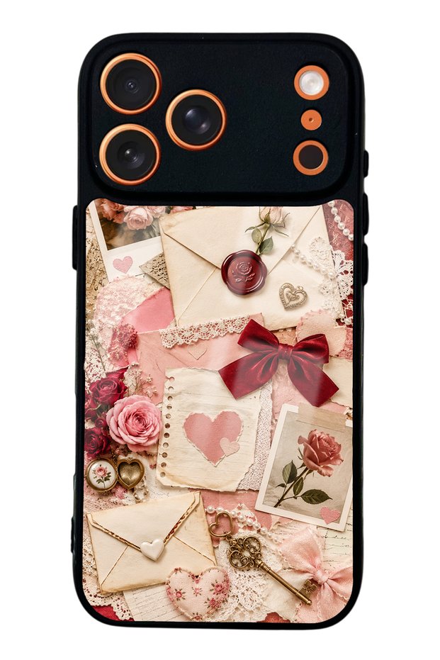 iPhone 17 Pro Max Love Letter Garden Design Glossy Phone Case