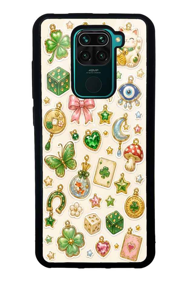 Xiaomi Redmi Note 9 Glossy Phone Case with Lucky Star Charms Design
