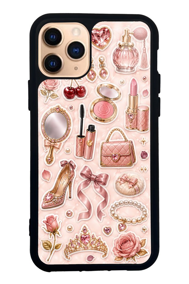 iPhone 11 Pro Rose Gold Glam Design Glossy Phone Case