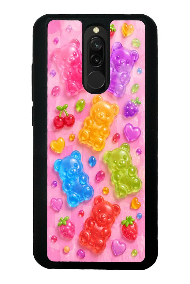 Xiaomi Redmi 8 Candy Bear Fruits Design Glossy Phone Case