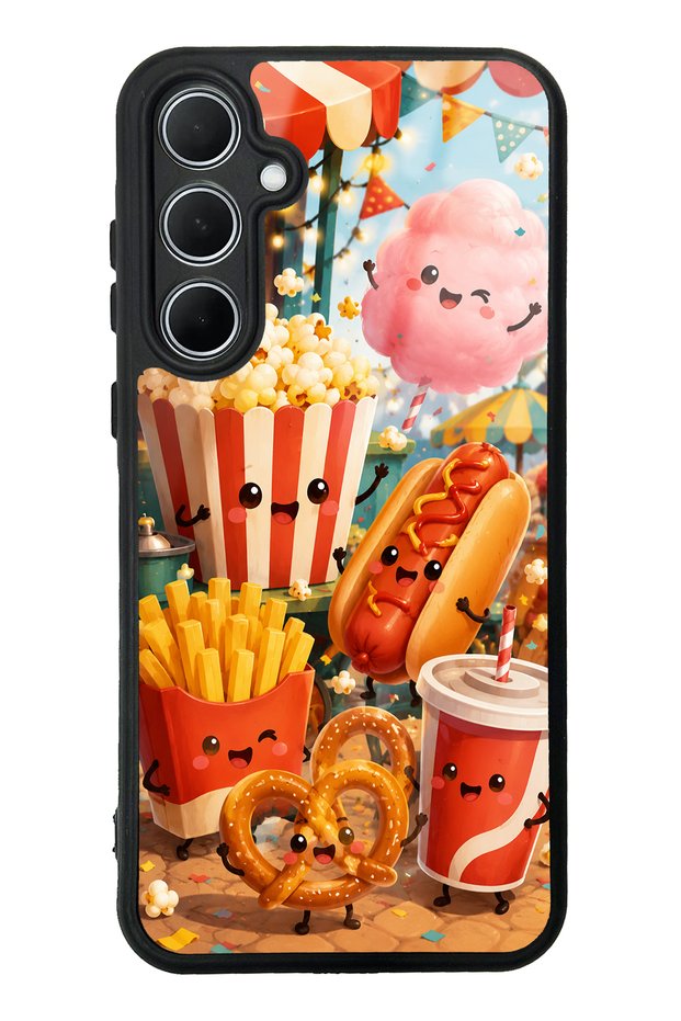 Samsung A35 Fun Food Party Design Glossy Phone Case