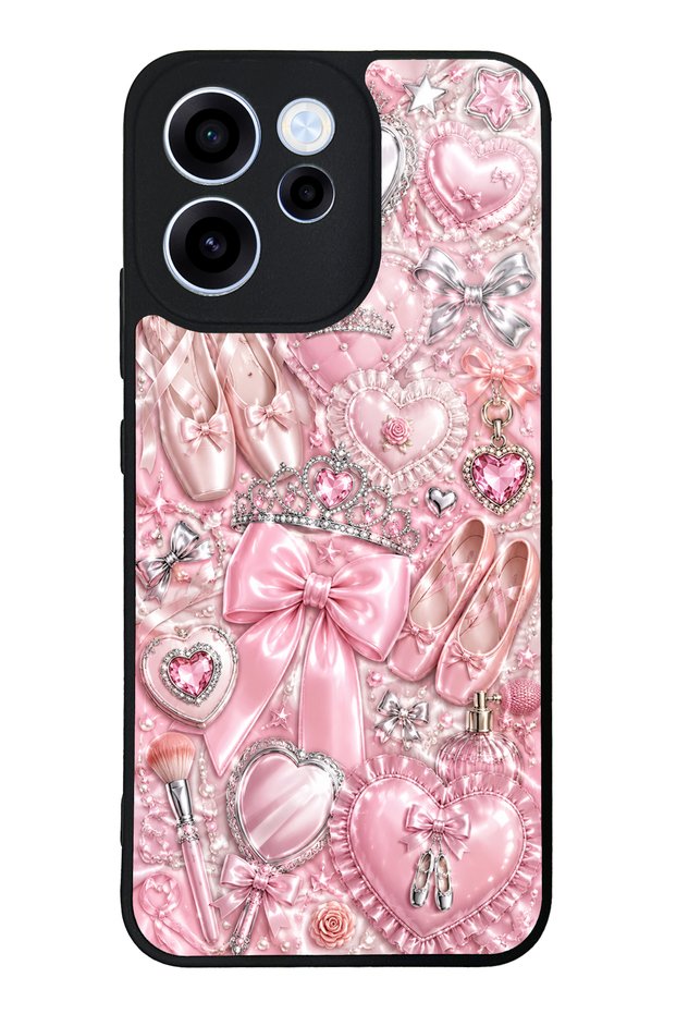 Oppo Reno 15F Royal Pink Ballet Design Glossy Phone Case