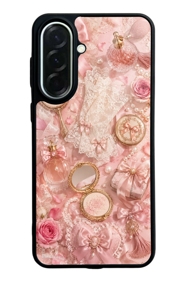 Samsung A37 Glossy Phone Case with Vintage Rose Vanity Design