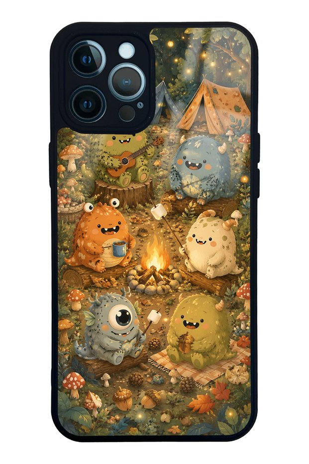 iPhone 12 Pro Max Forest Friends Camp Design Glossy Phone Case