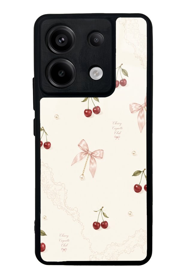 Xiaomi Redmi Note 13 Pro 5g Glossy Phone Case with Cherry Pearl Lace Design