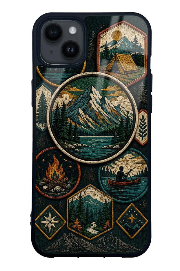 iPhone 14 Plus Glossy Phone Case with Summit Explorer Design