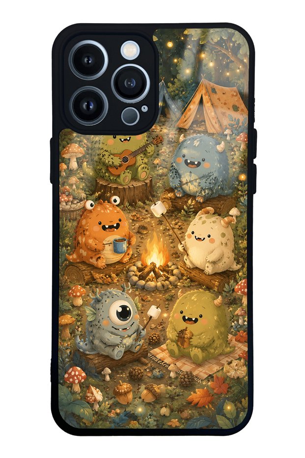 حافظة هاتف لامعة بتصميم Forest Friends Camp لهاتف iPhone 13 Pro Max