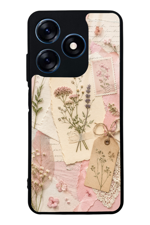 Tecno Spark 10 Blush Herbarium Design Glossy Phone Case
