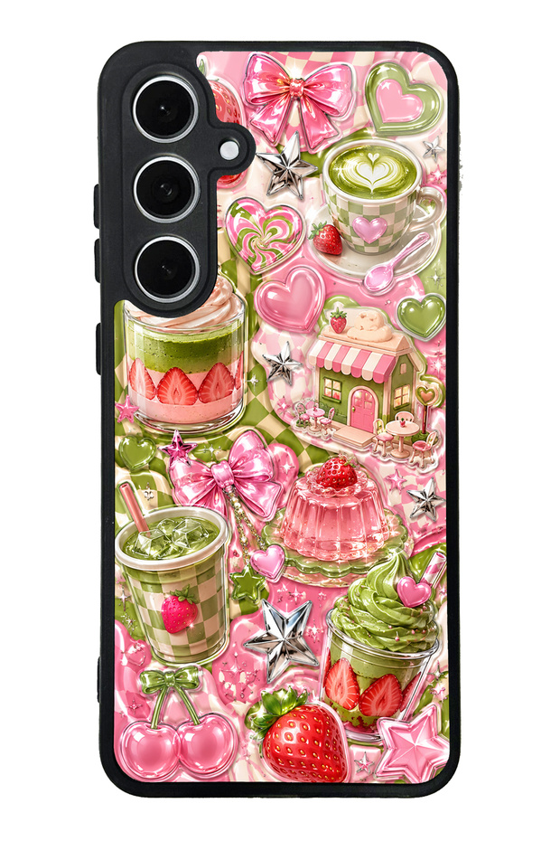 Samsung S24 Fe Matcha Candy Club Design Glossy Phone Case