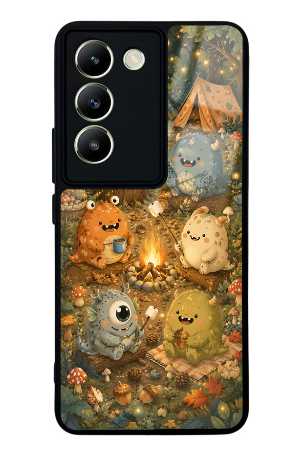 Vivo V30 Lite Forest Friends Camp Design Glossy Phone Case