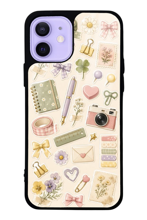 iPhone 12 Floral Study Notes Design Glossy Phone Case