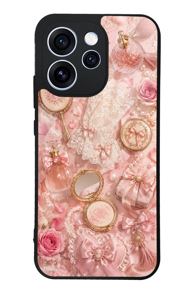 Oppo Reno 15 Pro Glossy Phone Case with Vintage Rose Vanity Design