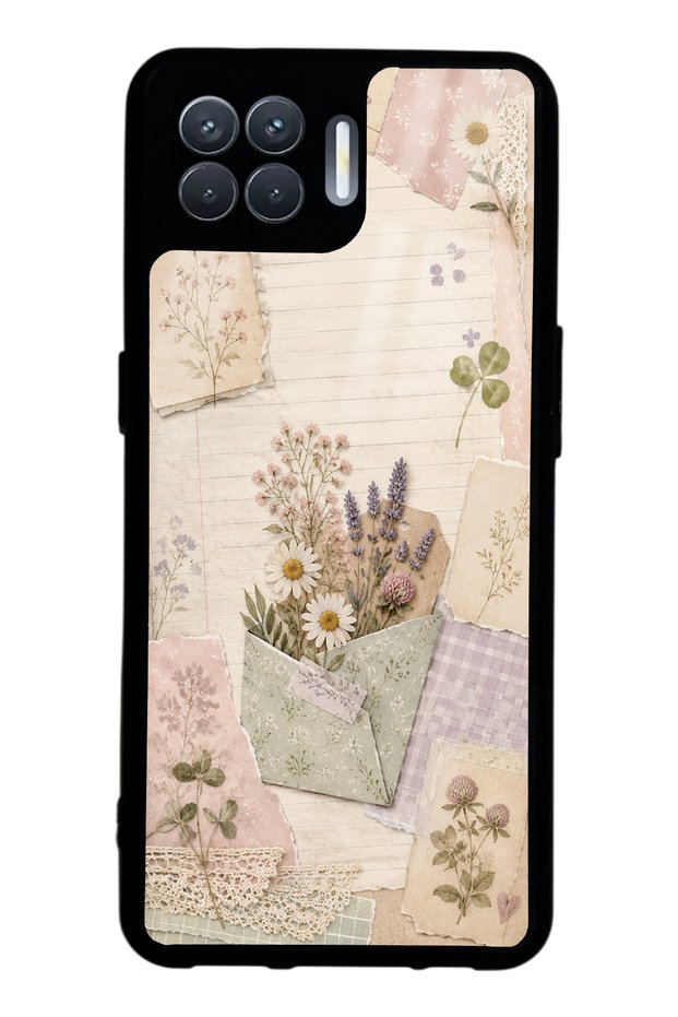 Oppo Reno 4 Lite Glossy Phone Case with Wildflower Diary Design