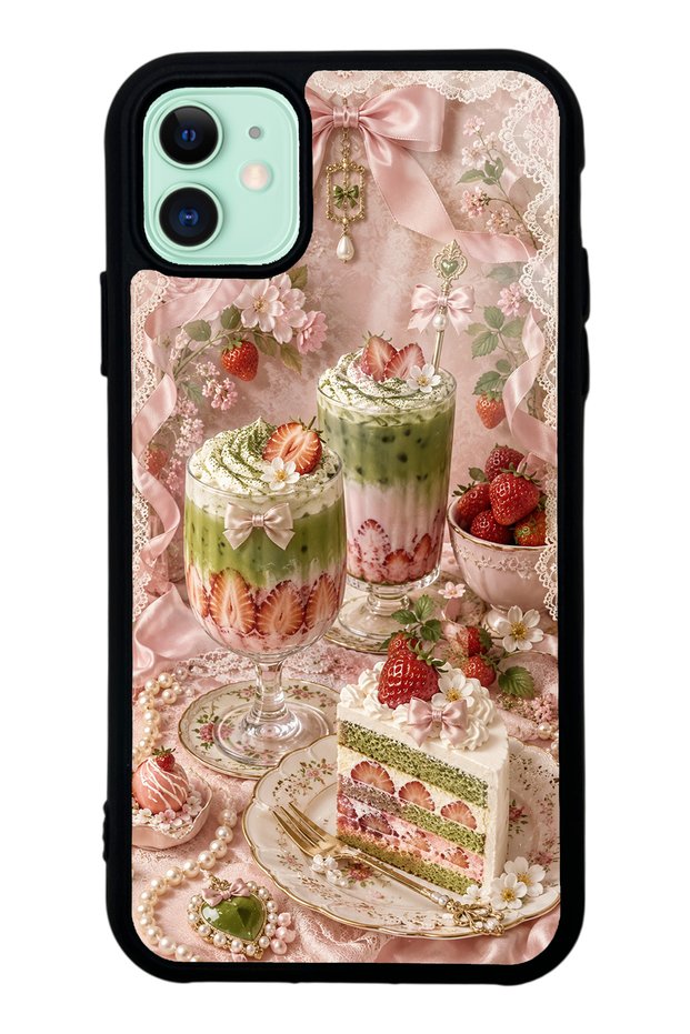 iPhone 11 Berry Matcha Dream Design Glossy Phone Case