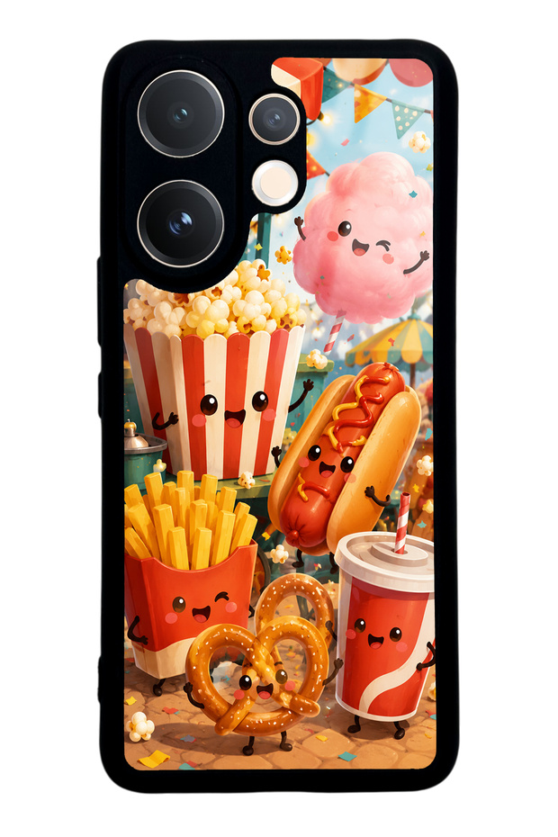 Vivo V60 Fun Food Party Design Glossy Phone Case