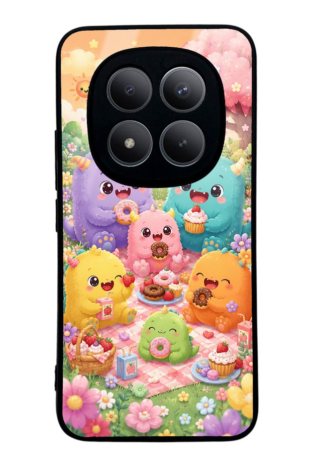 Xiaomi Redmi Note 15 Pro Plus Monster Picnic Party Design Glossy Phone Case