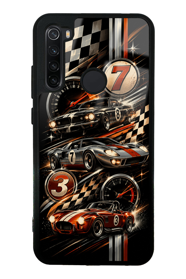 Xiaomi Redmi Note 8 Glossy Phone Case with Retro Speed Icons Design