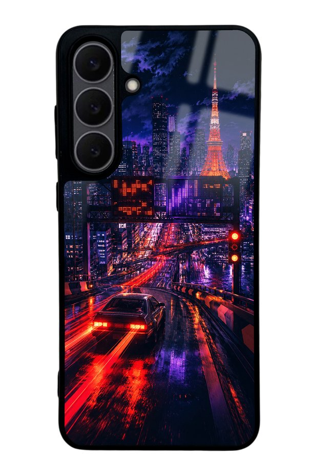 Samsung S25 Fe Neon Tokyo Nights Design Glossy Phone Case