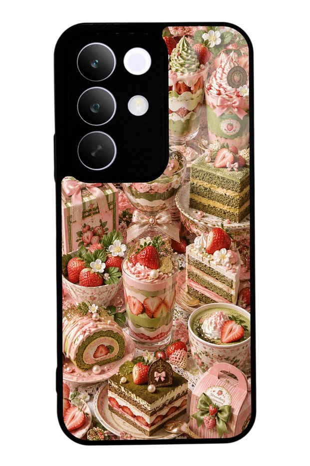 حافظة هاتف لامعة بتصميم Realme C85 Sweet Matcha Bakery