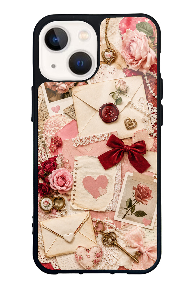 iPhone 13 Mini Love Letter Garden Design Glossy Phone Case