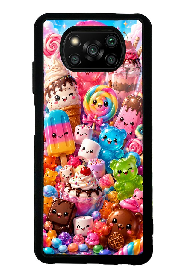 Xiaomi Poco X3 Kawaii Candy Party Design Glossy Phone Case