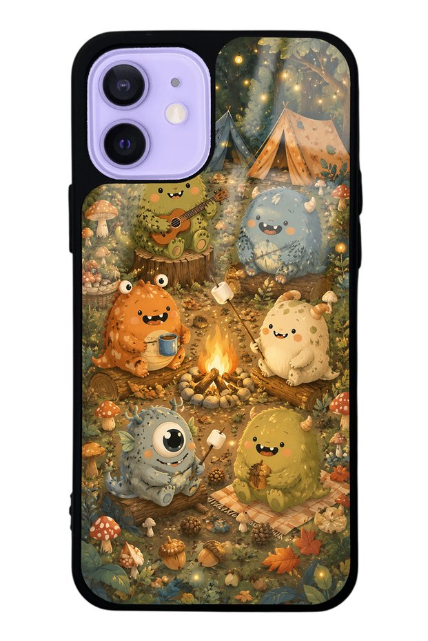 حافظة هاتف لامعة بتصميم Forest Friends Camp لهاتف iPhone 12